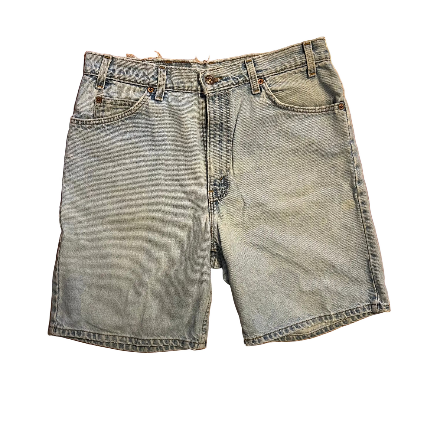 90's Levis Denim Orange Tab Distressed Jorts - 31" x 8"