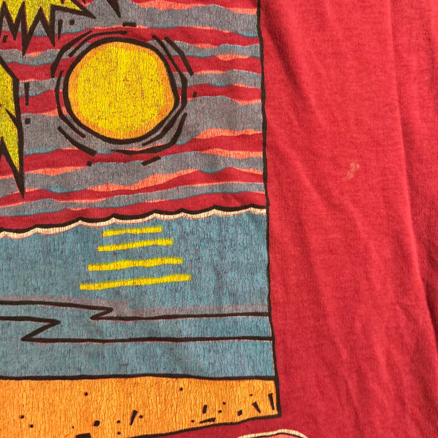 80/90's Zanzibar Beach Pink Tshirt - XLarge - 24" x 29"