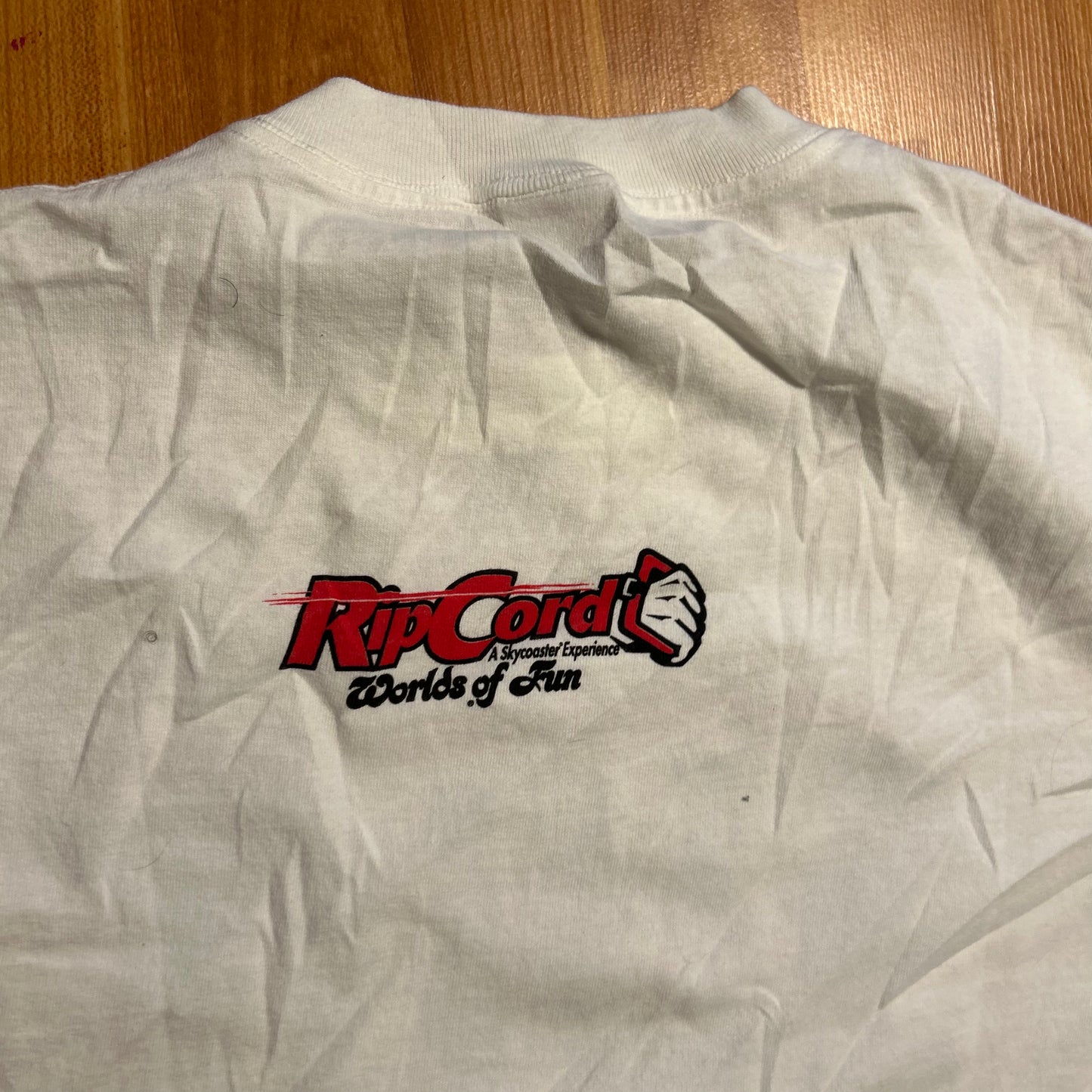 90's Shut Up and Fly RipCord White Tshirt - Large - 22" x 30"