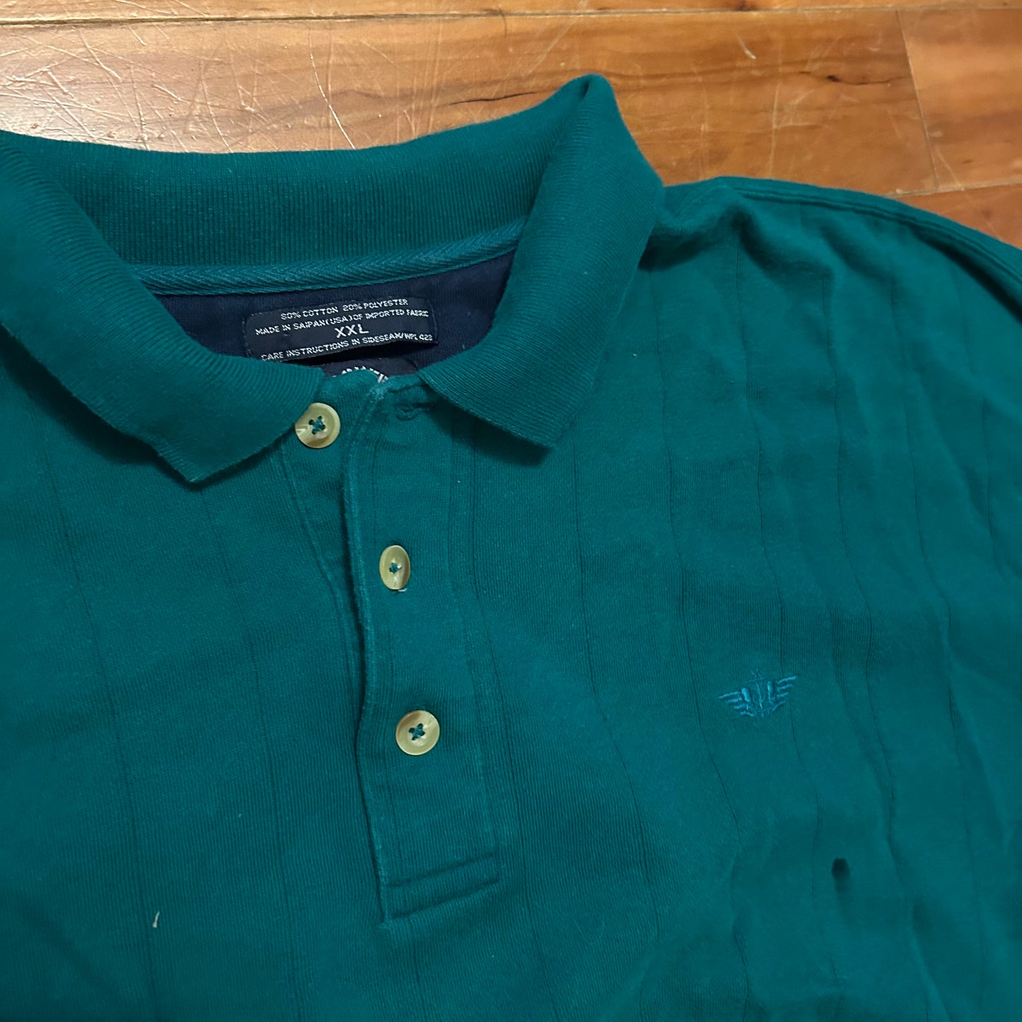 Dockers Turquoise Teal Quarter Button Up Collared Sweatshirt - XLarge - 27" x 29"
