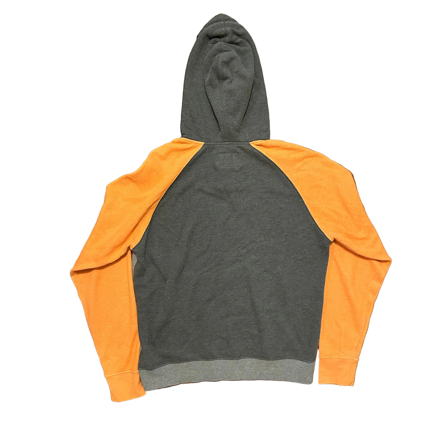 Billabong Orange Grey Raglan Cut Hoodie Sweatshirt - Large - 23" x 26.5"