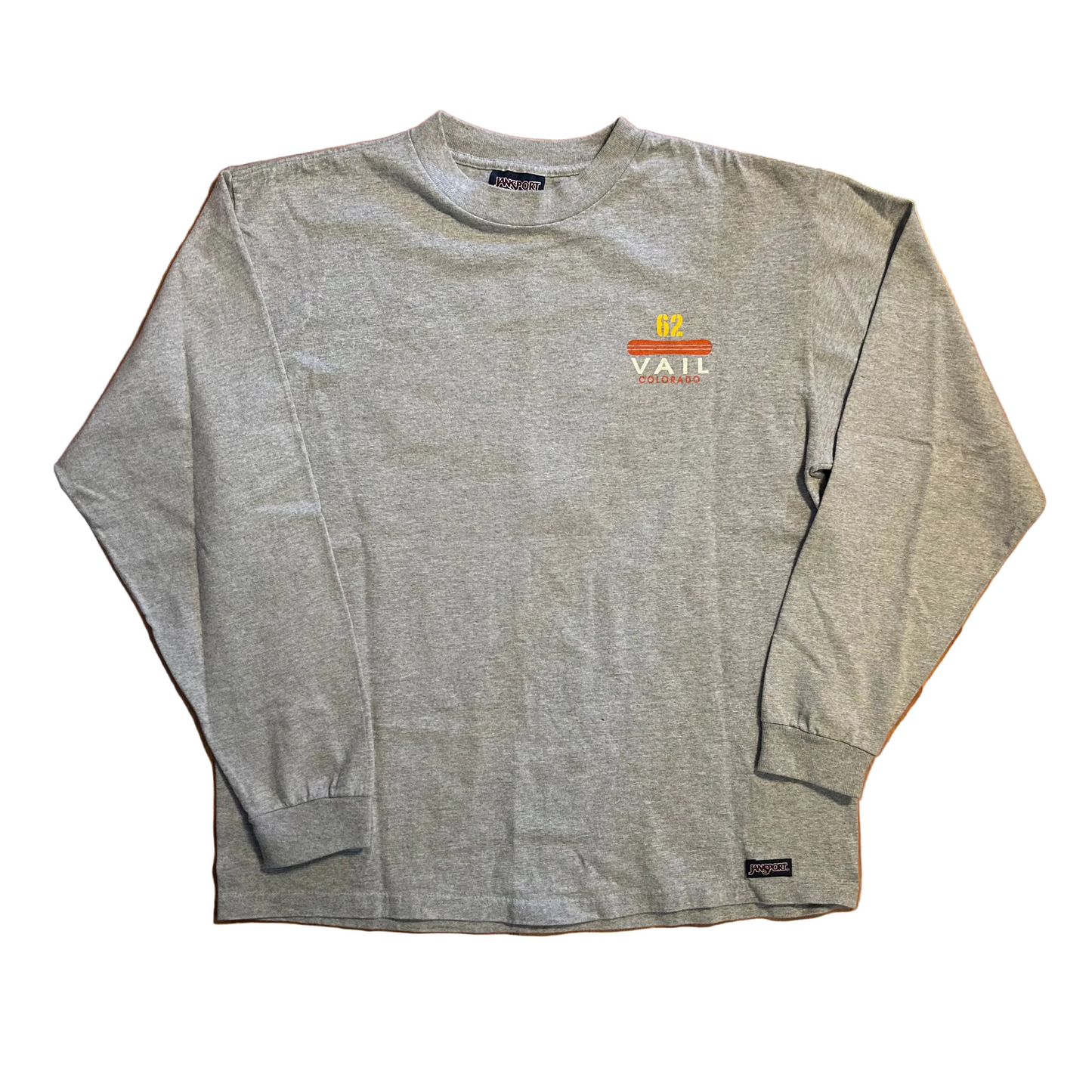 90's Jansport Vail Colorado Boardercross Challenge Grey Longsleeve Shirt - Large - 23" x 28"