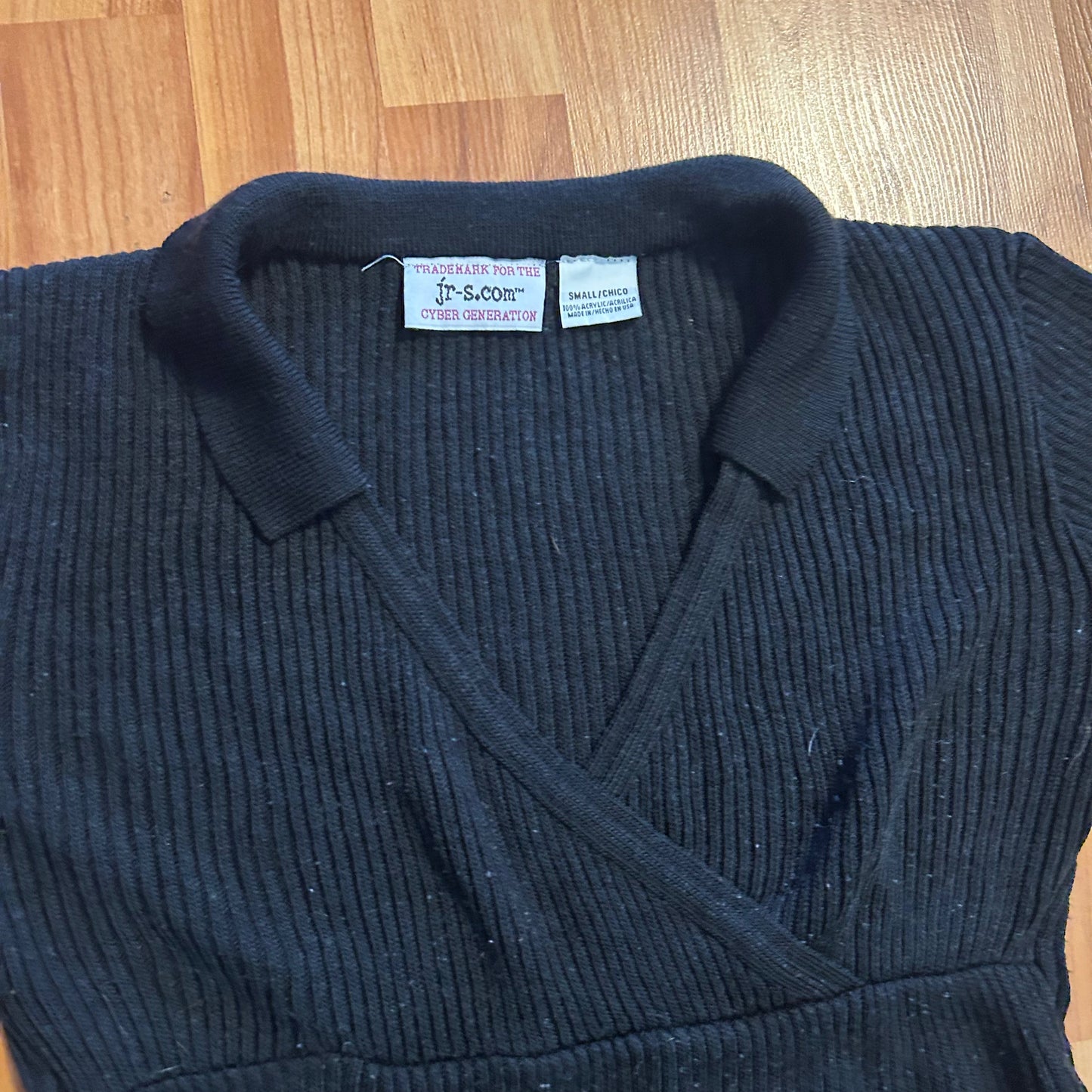 Jr S Cyber Generation Black Acrylic Shirt Top - XSmall - 16" x 18.5"