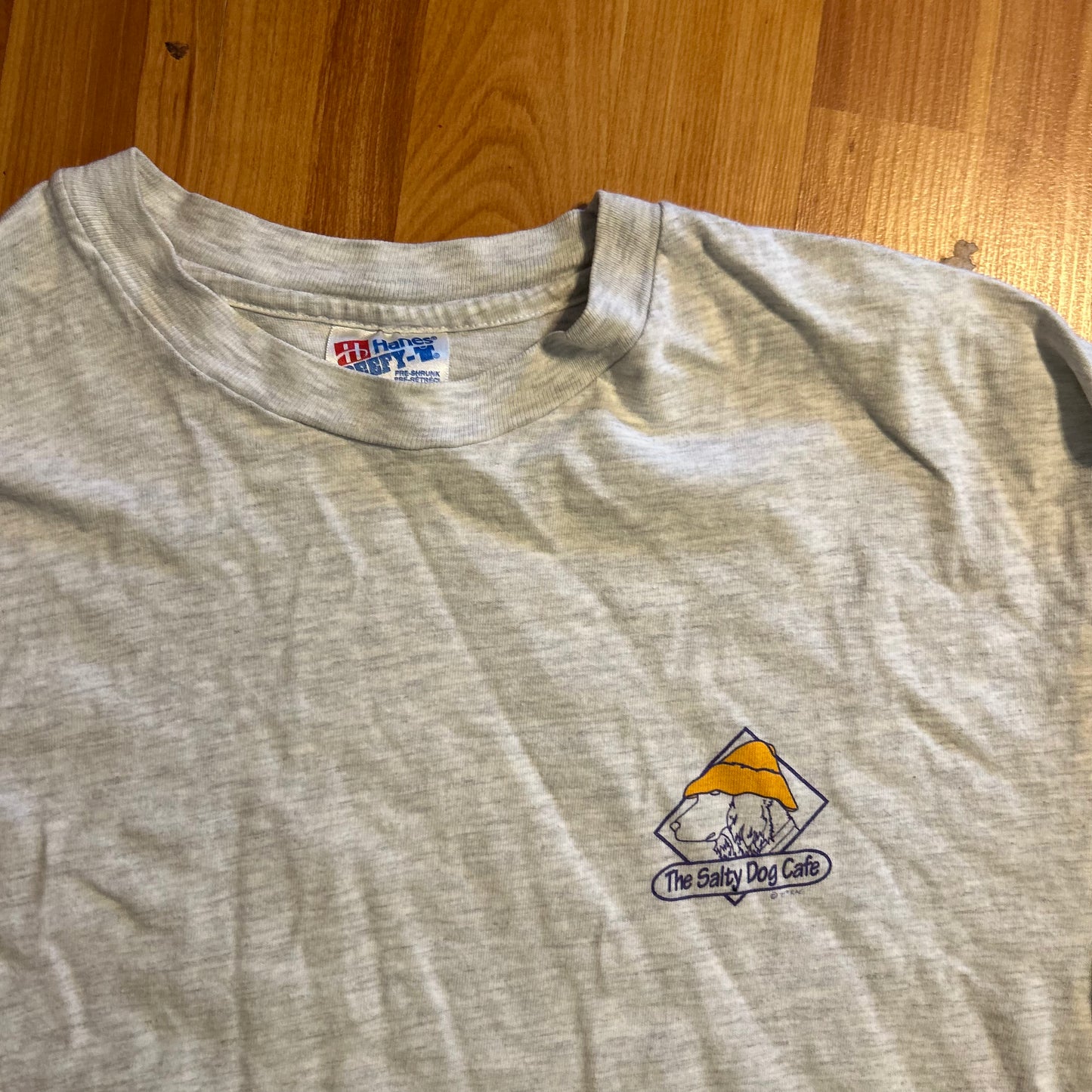 Hanes Beefy The Salty Dog Grey Longsleeve Shirt - Medium - 20" x 26"