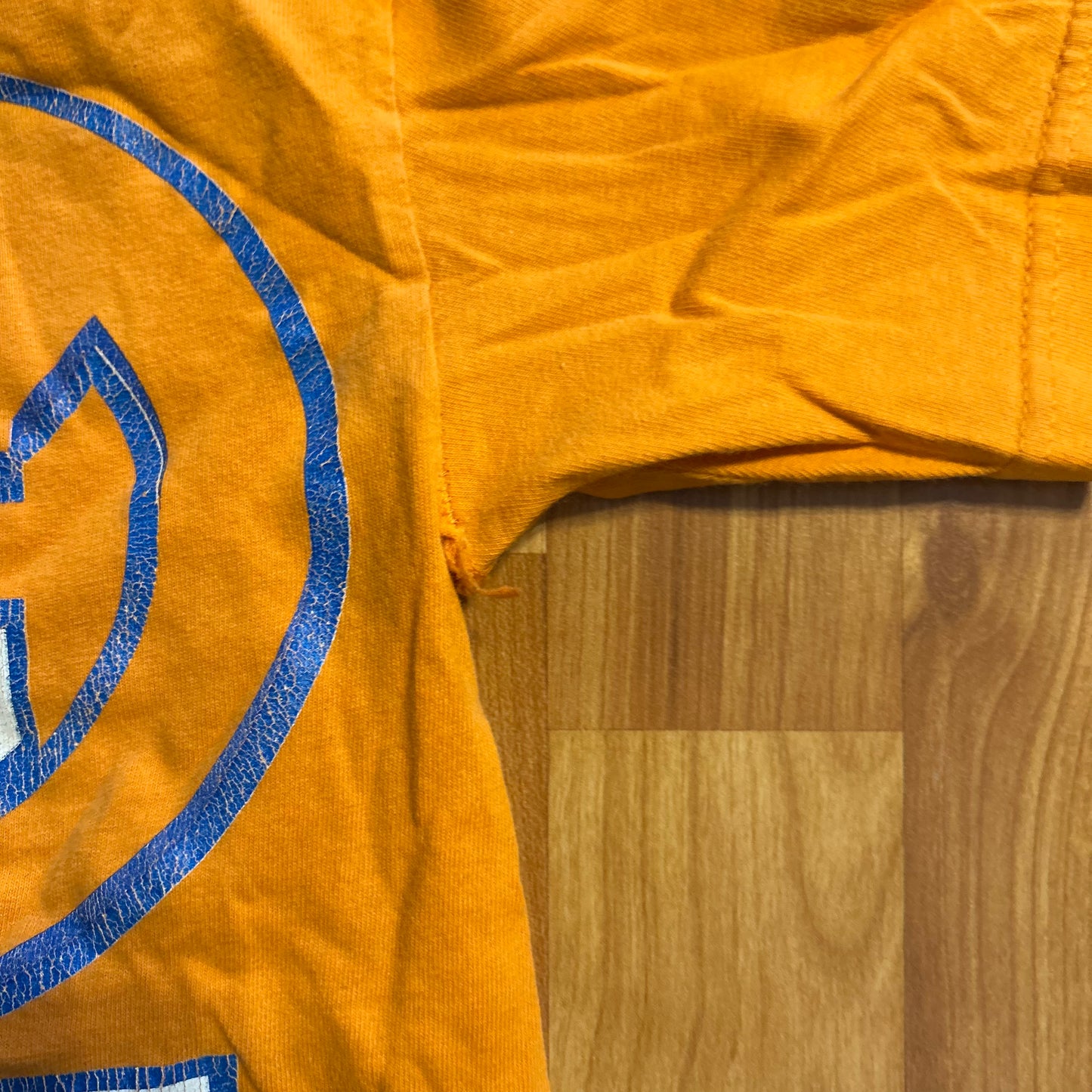 2008 WWE John Cena Never Give Up Orange Tshirt - XSmall - 17" x 25"