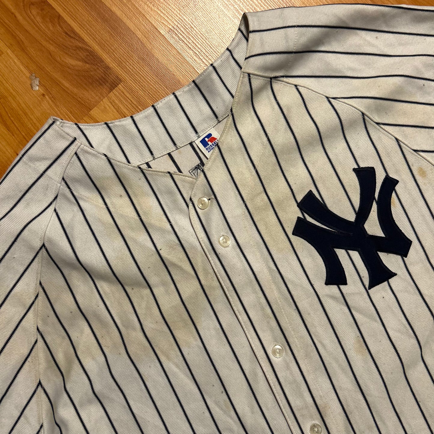 80/90’s Russell Athletics New York Yankees Godzilla 55 Hideki Matsui MLB Baseball Jersey Shirt - XLarge - 28” x 35”