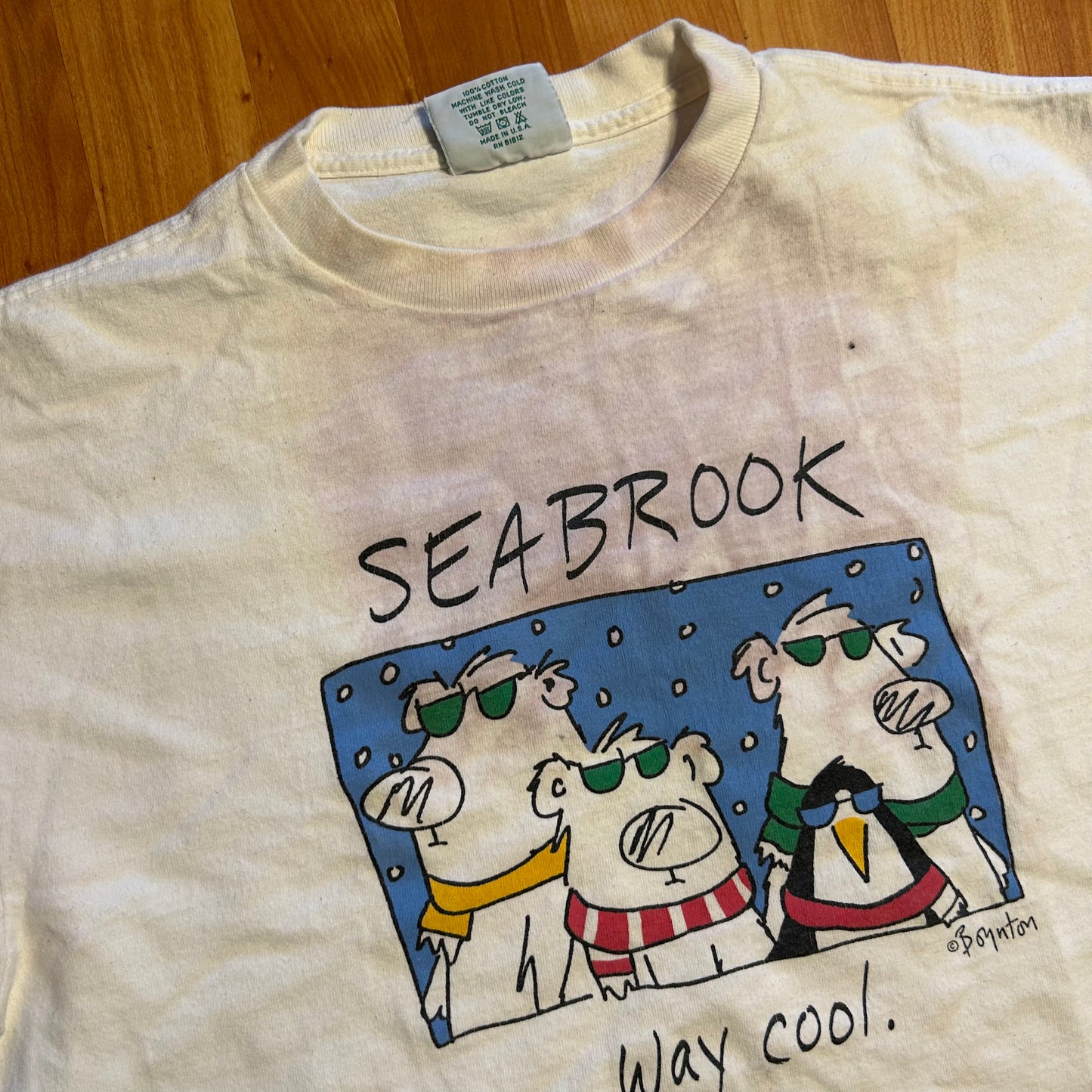 90’s Seabrook Way Cool White Tshirt - Medium - 21" x 26.5"