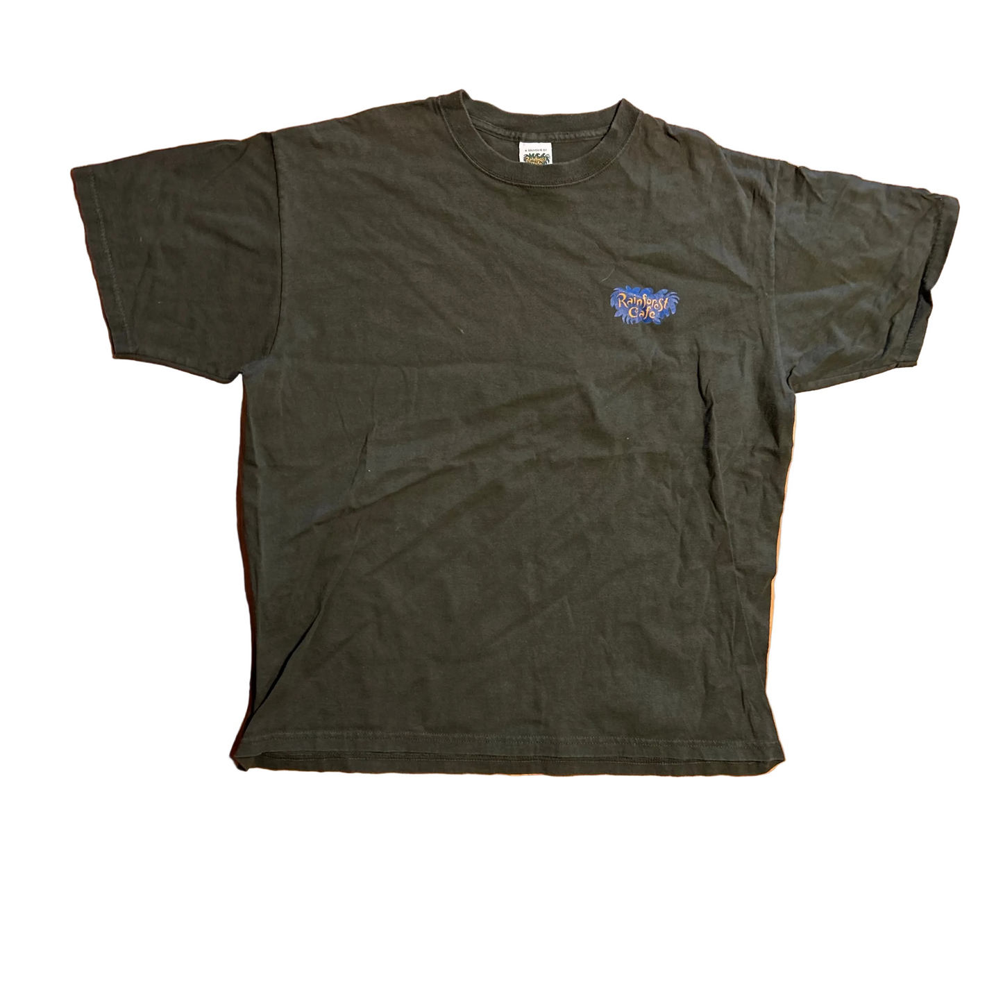 90’s Rainforest Cafe Green Logo Tshirt - Large - 23" x 27"