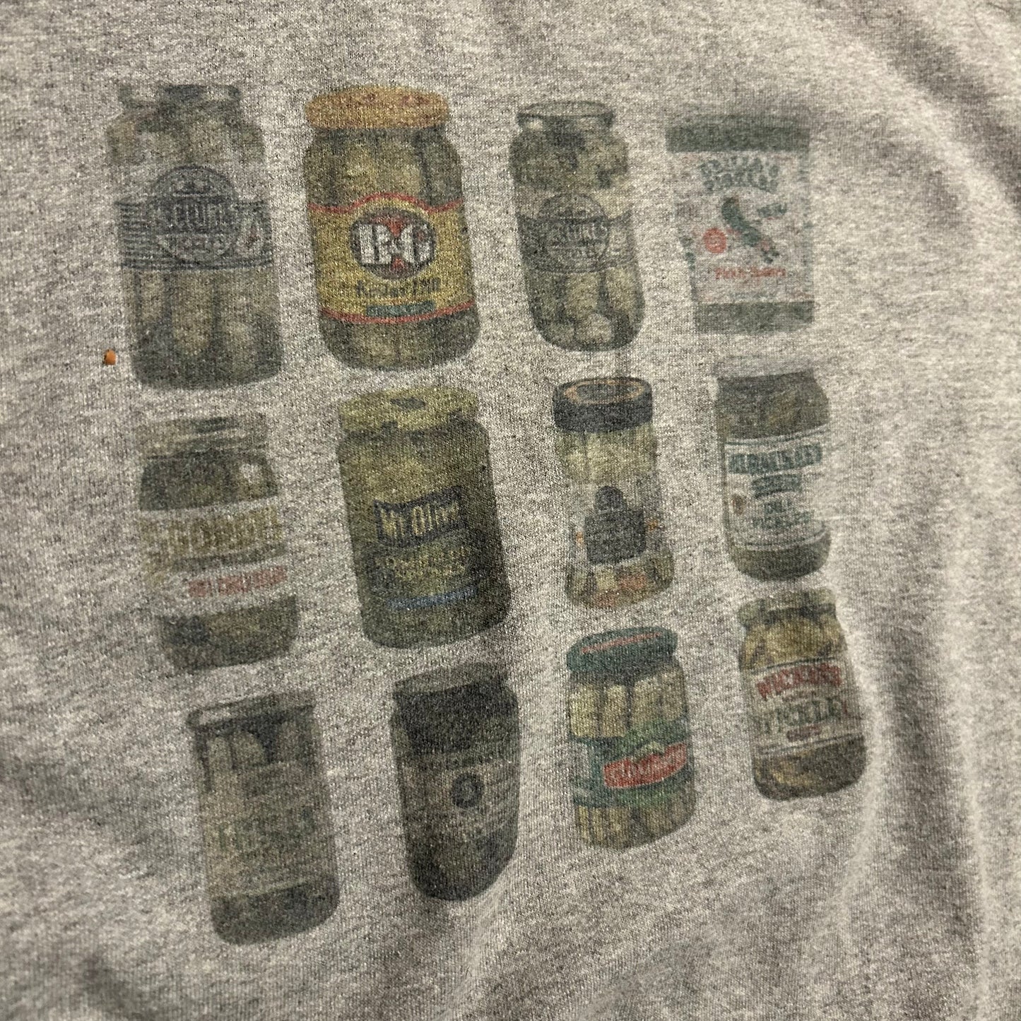 Gildan Pickle Jar Grey Crewneck Sweatshirt - Medium - 20" x 24.5"