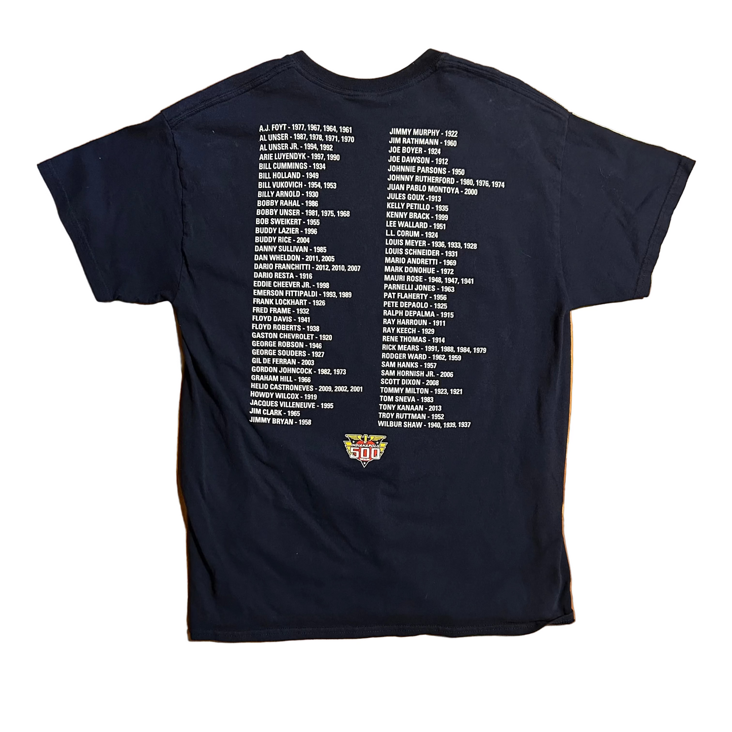 Indianapolis 500 Navy Blue Racing Tshirt - Small - 19" x 28"
