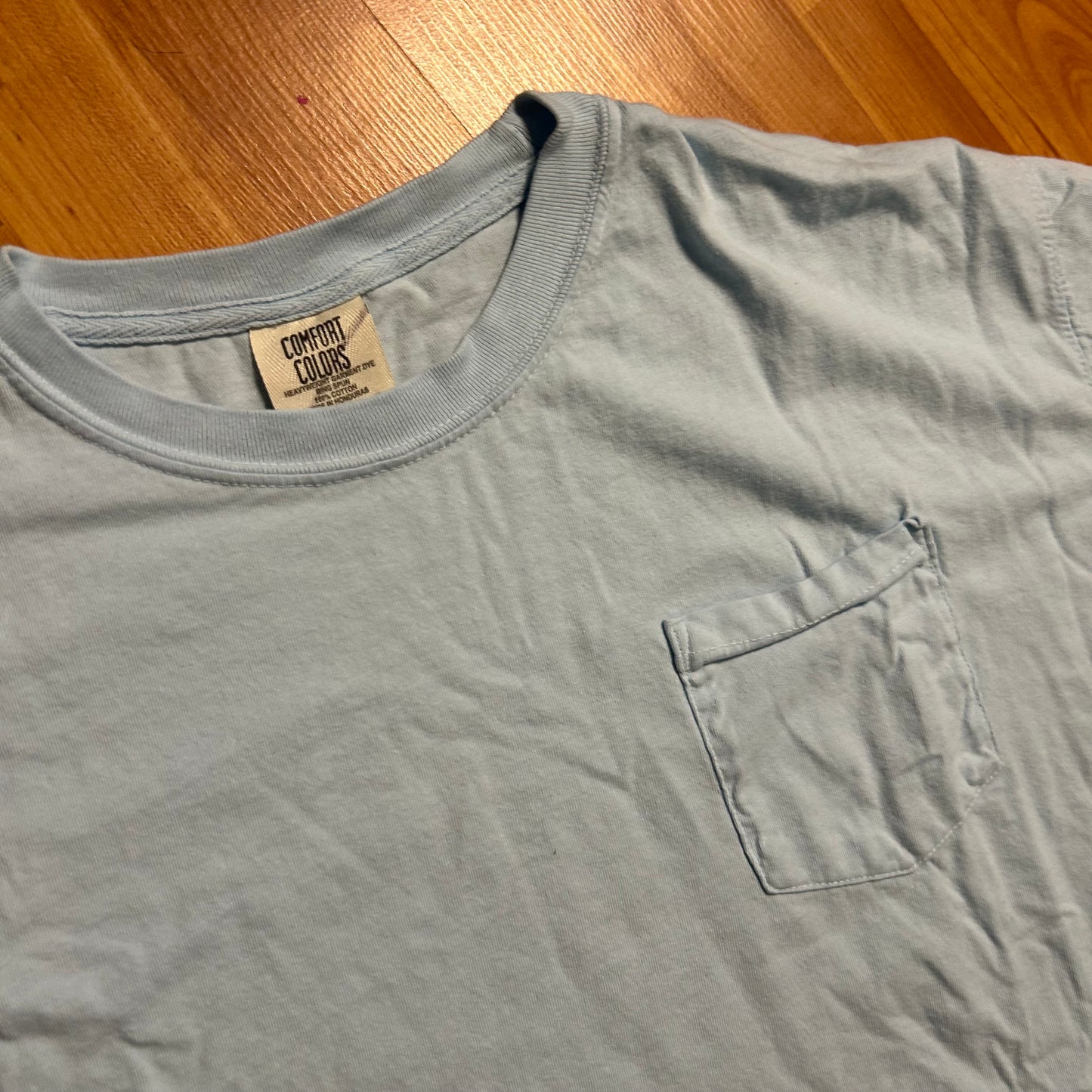 Comfort Colors Light Blue Blank Pocket Tshirt - Large - 22" x 28"