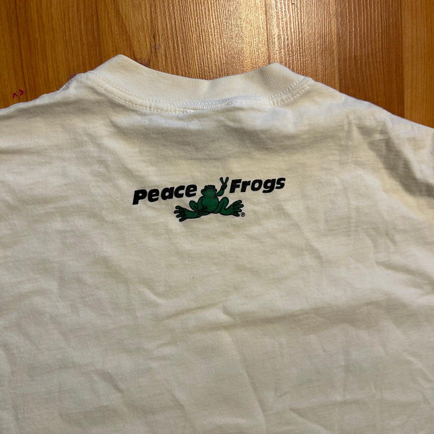 90's Peace Frogs Coffee White Tshirt - XLarge - 24" x 29"
