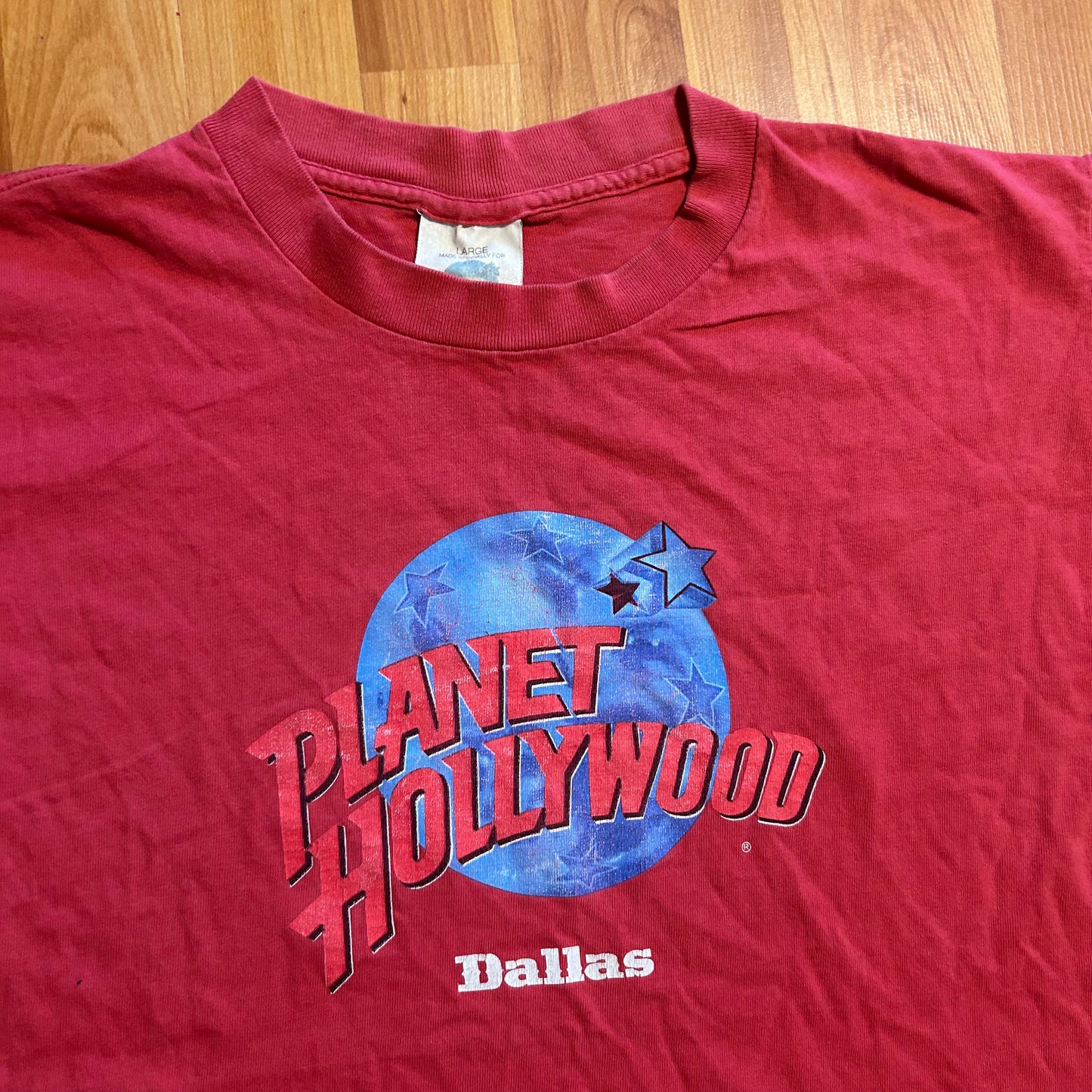 90’s Planet Hollywood Dallas Red Tshirt - Medium - 20.5" x 27"