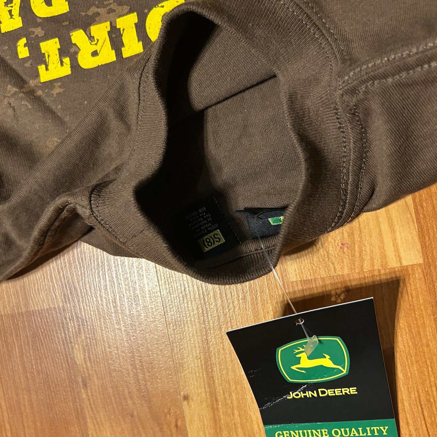 NWT Brand New John Deere Same Dirt Different Day Brown Tshirt - XSmall - 17" x 23"