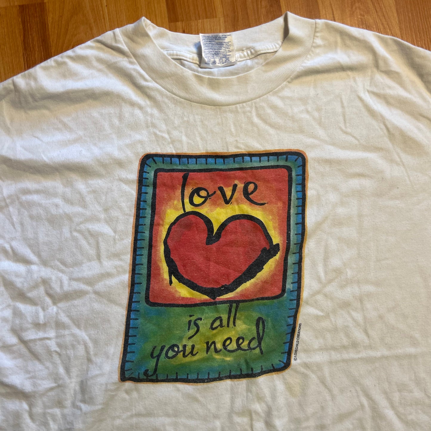 Love Child Love is all you Need White Tshirt - Large - 23" x 28"