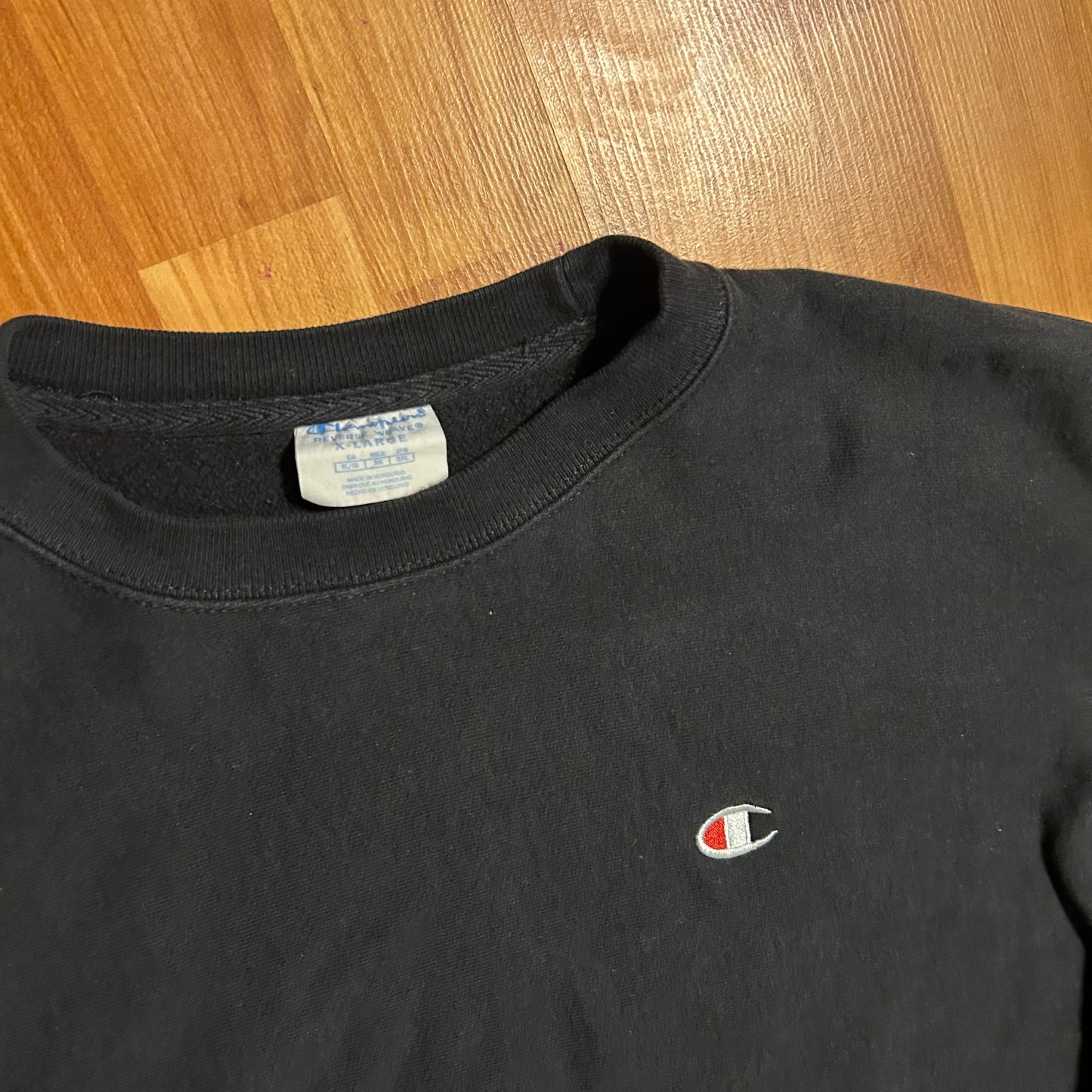 Champion Reverse Weave Black Crewneck Sweatshirt - XLarge - 24" x 29"