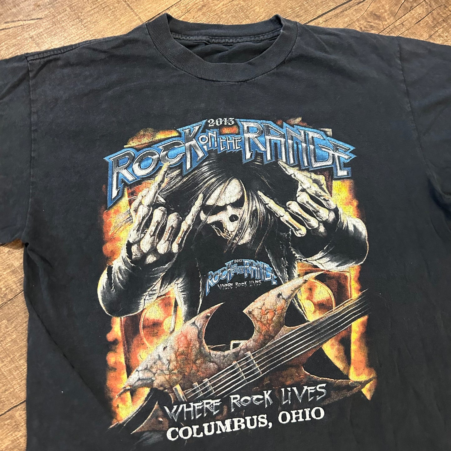 2013 Rock on the Range Black Band Music Tshirt - Medium - 20" x 25"