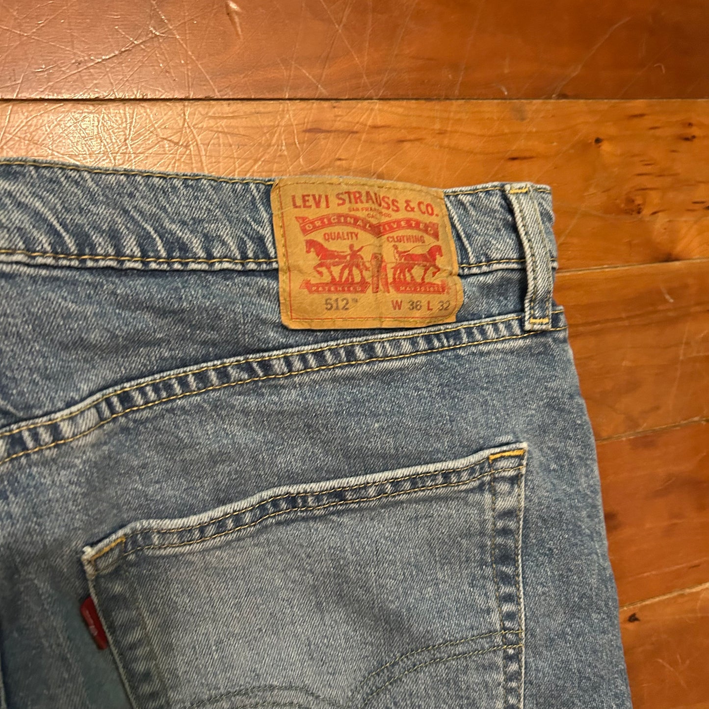 Levi 512 Denim Blue Jeans - 36" x 31"