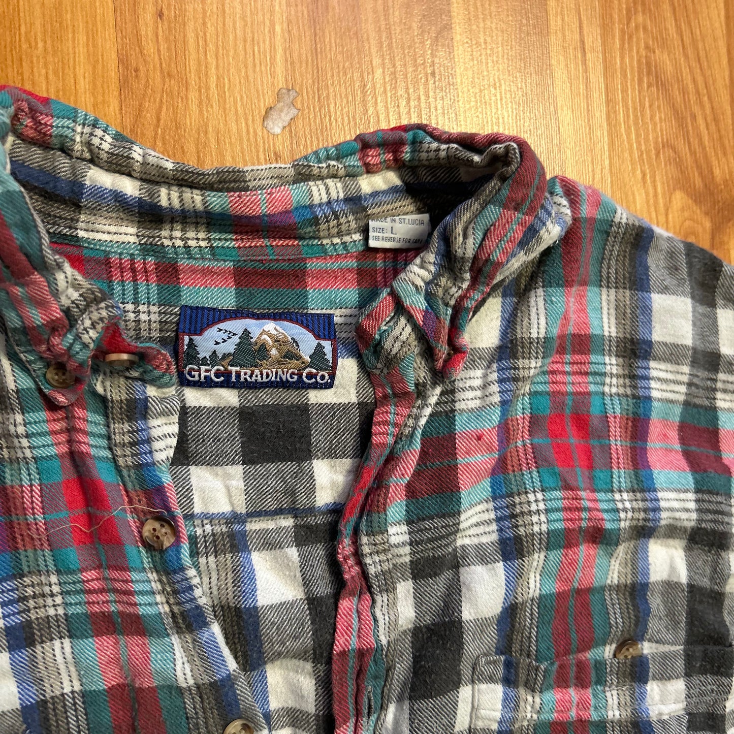 90's GFC Trading Co Cotton Flannel Shirt - Medium - 21" x 26"