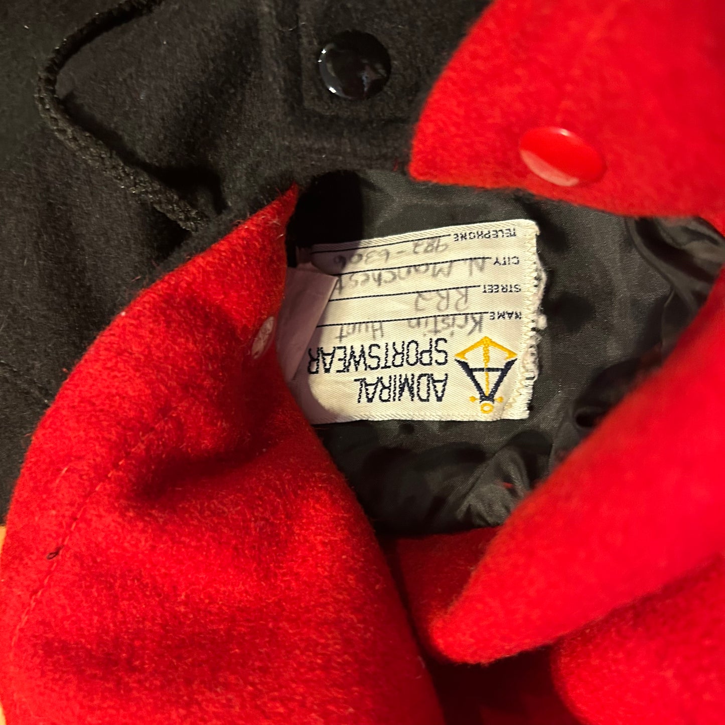 90's Admiral Sportswear Black Red Kristie Souirettes M Varsity Bomber Jacket - Small - 18" x 22"