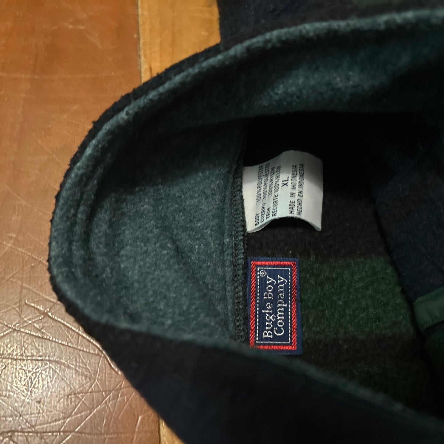 90’s Bugle Boy Company Green Blue Fleece Quarter Zip Sweatshirt - XLarge - 27" x 30"