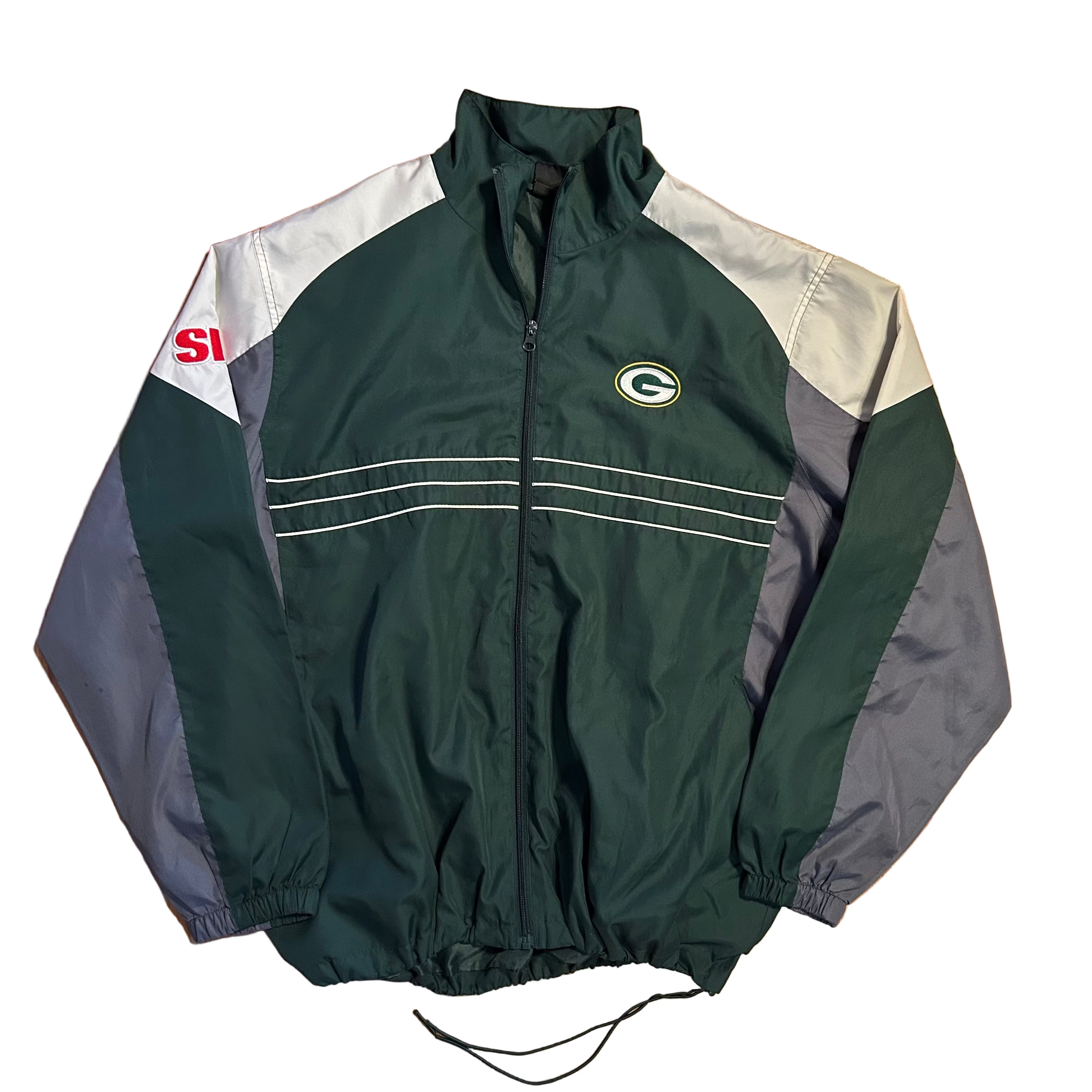 Reebok Green Bay Packers NFL Sports Illustrated Green Nylon Zip Up
