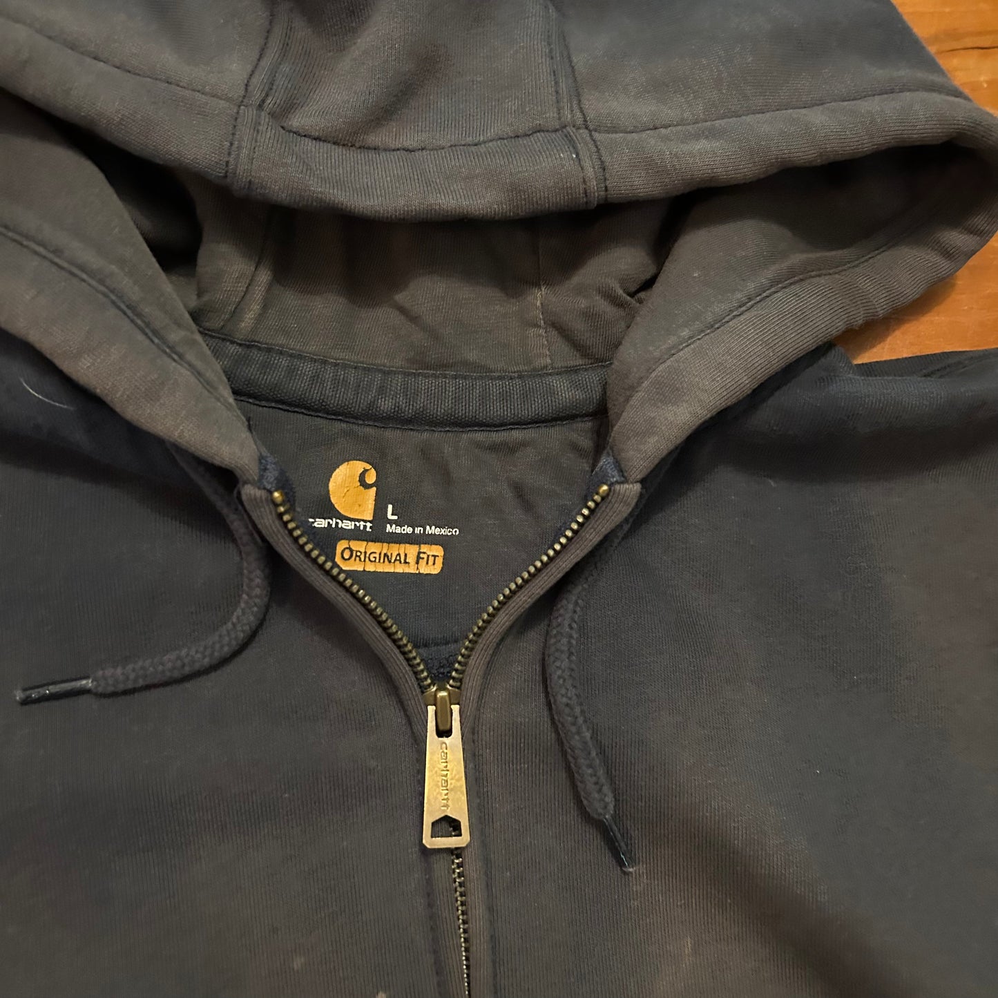 Carhartt Carphartt Navy Blue Zip Up Hoodie Sweatshirt - XLarge - 25.5" x 29.5"