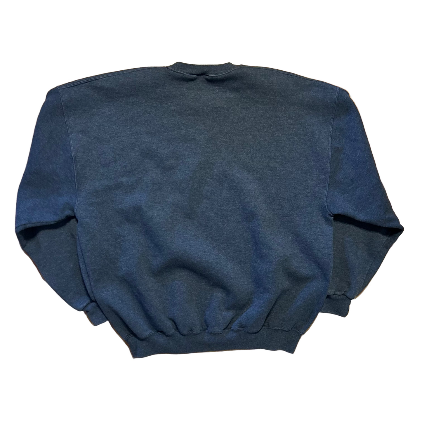 90's Russell Athletic Navy Blue Grey Blank Crewneck Sweatshirt - XLarge - 24" x 26"