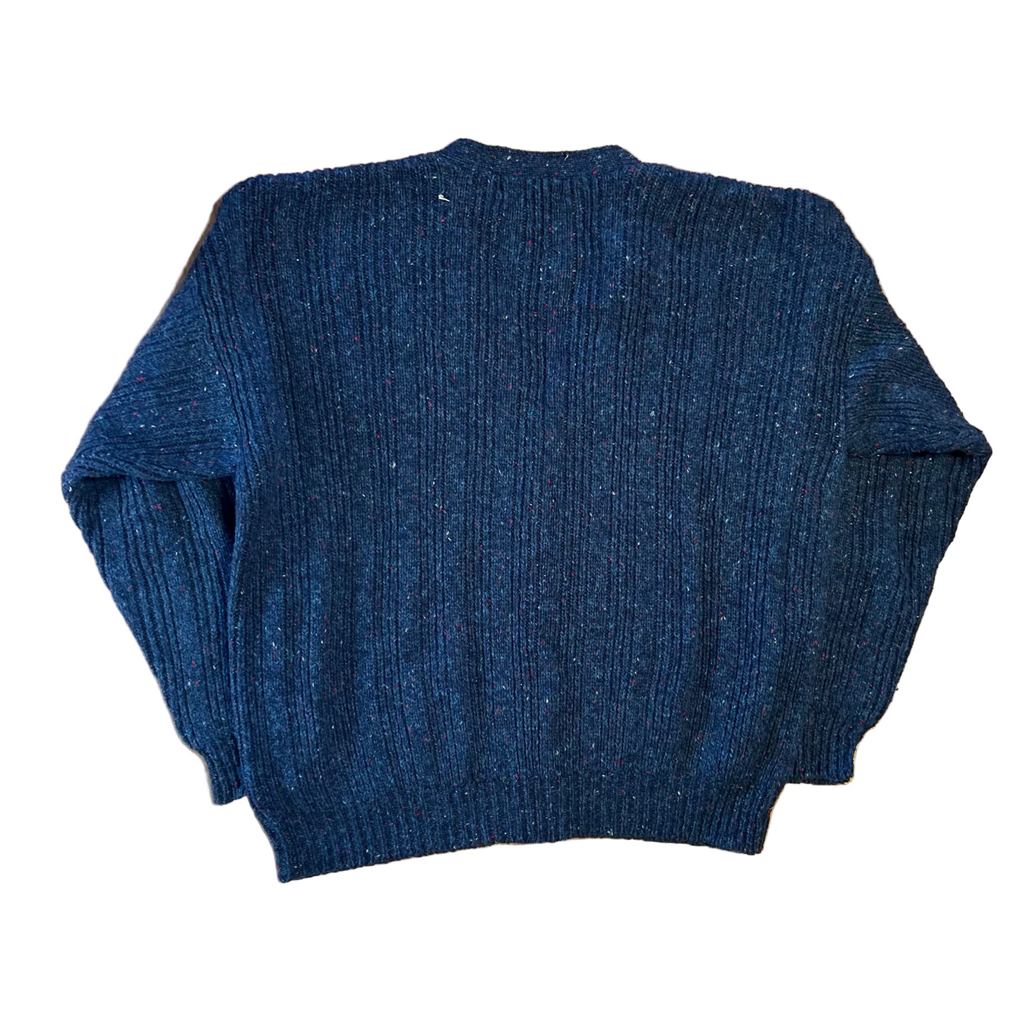 Claybrooke Acrylic Wool Blue Knit Cardigan Sweater - XLarge - 26" x 26"