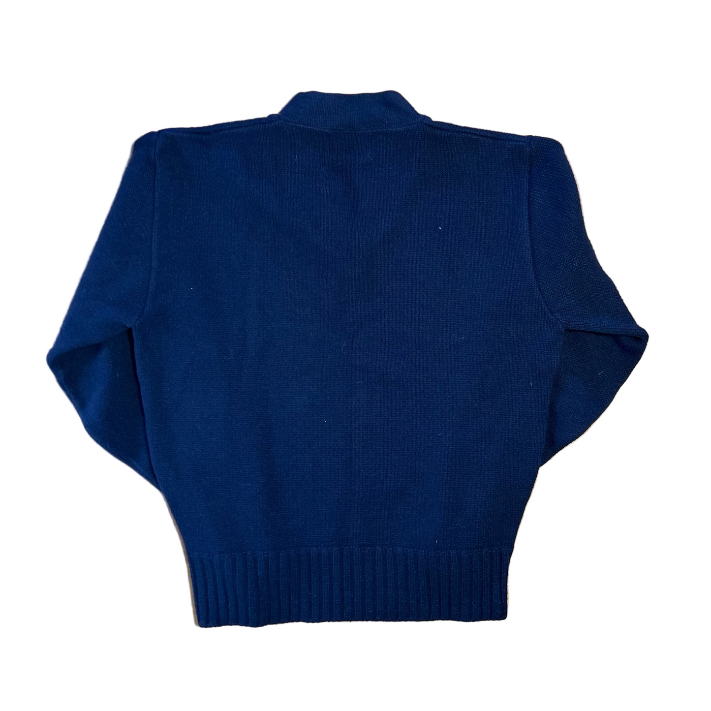 70/80's Tennessee American Navy Blue VNeck Knit Sweater - Large - 22" x 25"