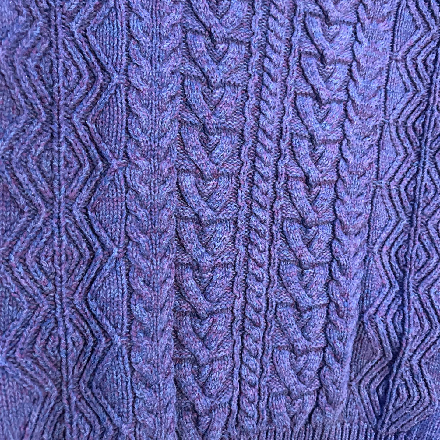 90's Eddie Bauer Cotton Purple Knit Chunky Sweater - Medium - 20" x 22"