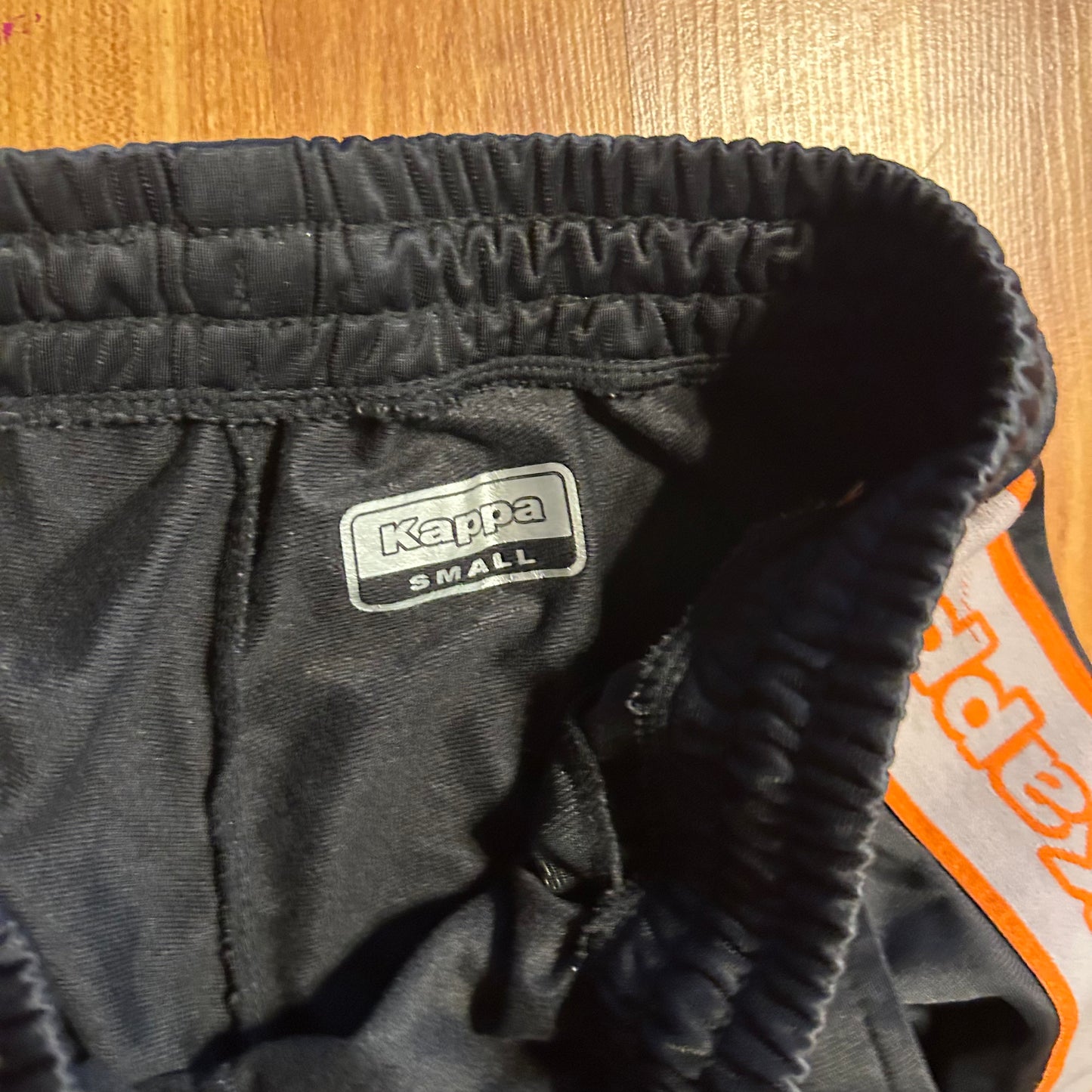 Kappa Black Orange Side Stripe Jogger Cuffed Sweatpants - 26" x 28"