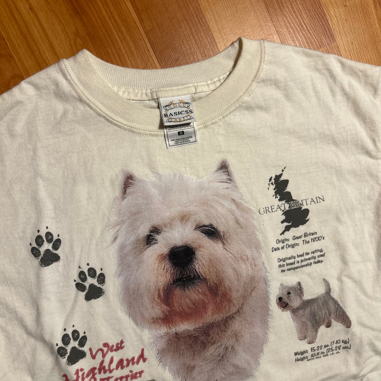 West Highland Terrier White Dog Tshirt - Small - 19.5" x 28"