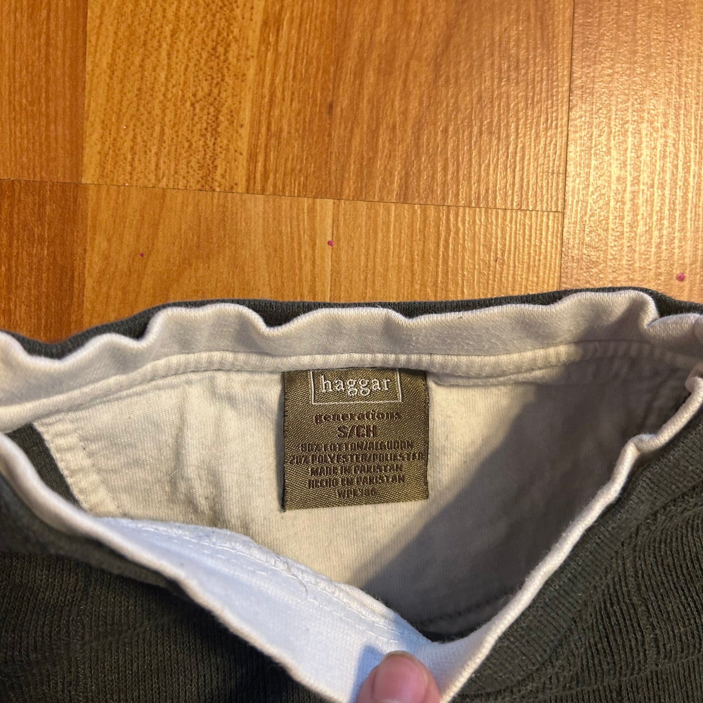 Haggar Green Cotton Poly Double Layered Sweater - Medium - 21" x 25"