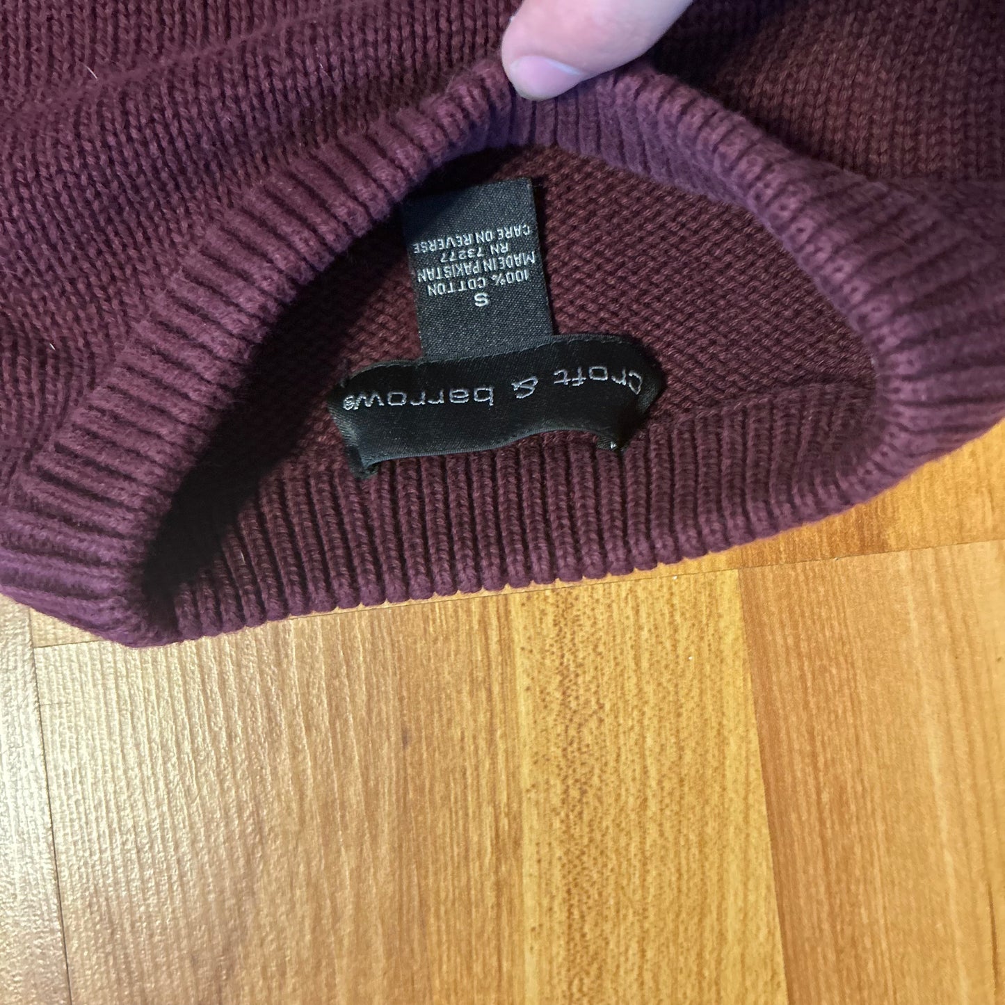 Croft and Barrow Maroon Chunky Knit Striped Sweater - Medium - 20" x 24"