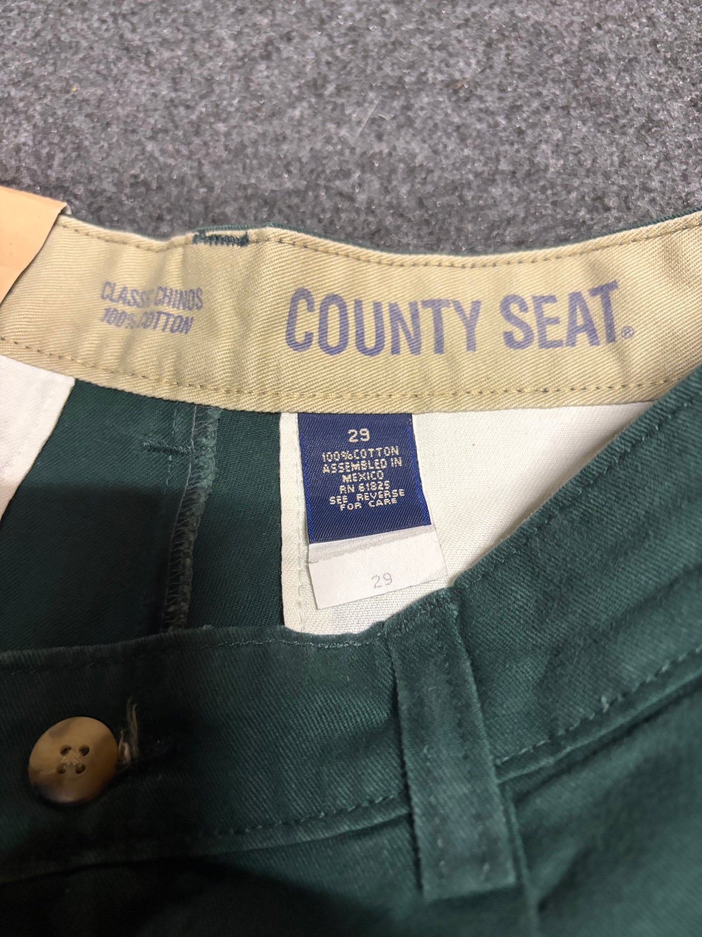 NWT Brand New County Seat Pleated Green Chino Khaki Shorts - 28" x 9"