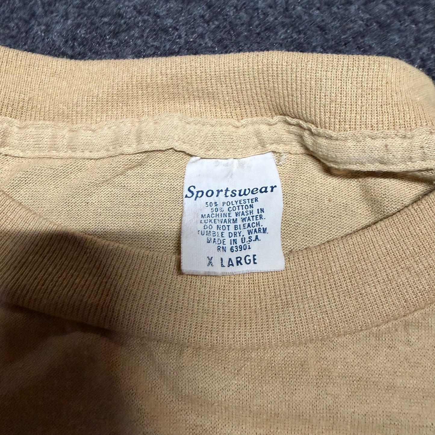 70/80’s Sportswear Tan Brown Overlook Nursing Home Tshirt - Medium - 21" x 26"