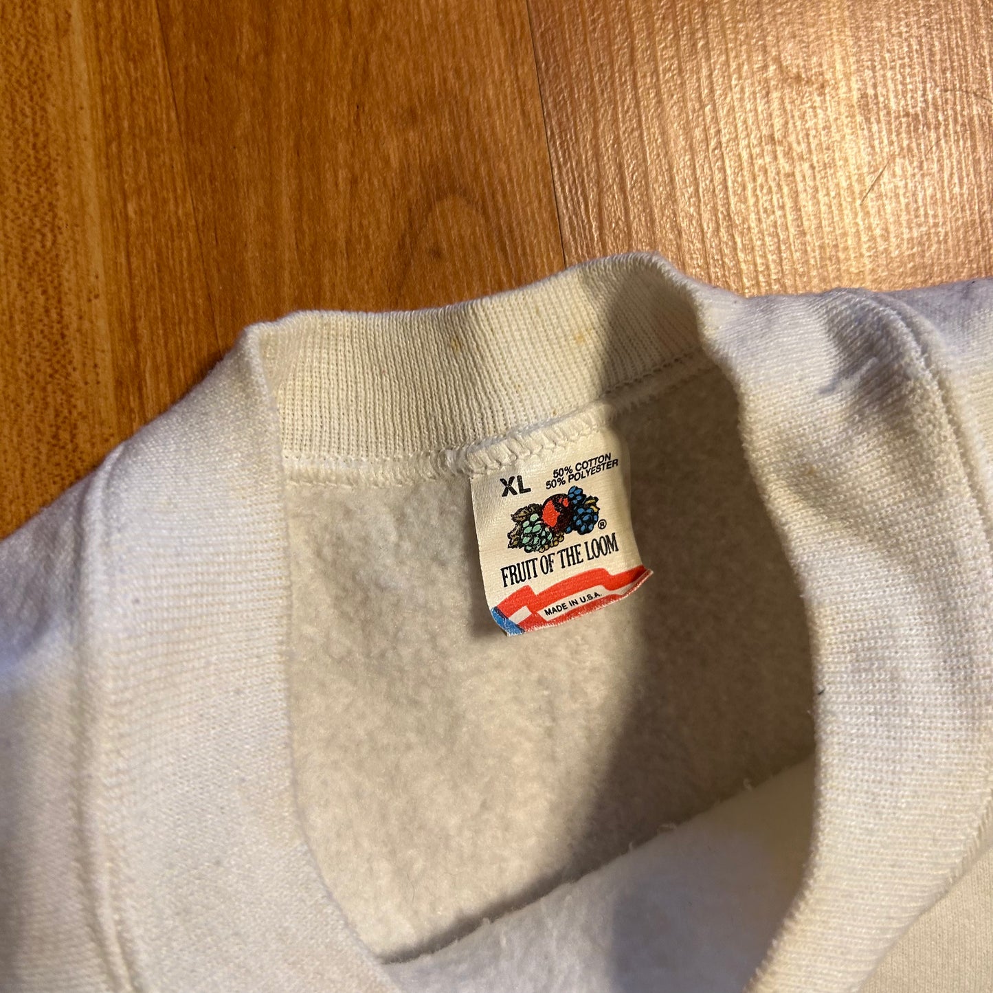 90's FOTL Forever Free Bald Eagle America White Crewneck Sweatshirt - Large - 23" x 25"