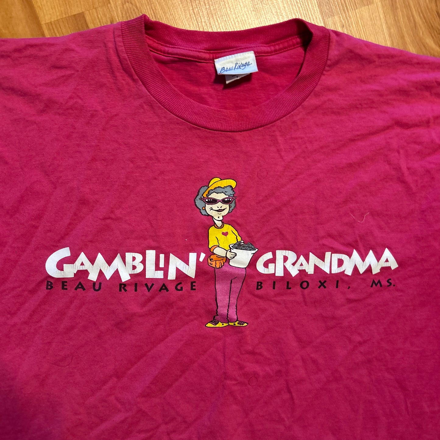 Gamblin Grandmas Beau Rivage MS Pink Tshirt - Large - 22" x 28"