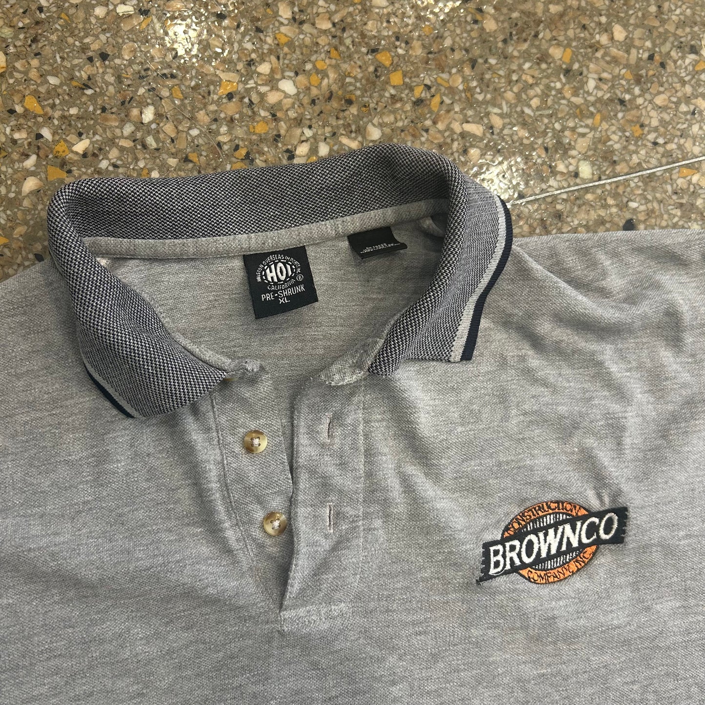 Grey Brownco Polo Shirt - Large - 23" x 29"