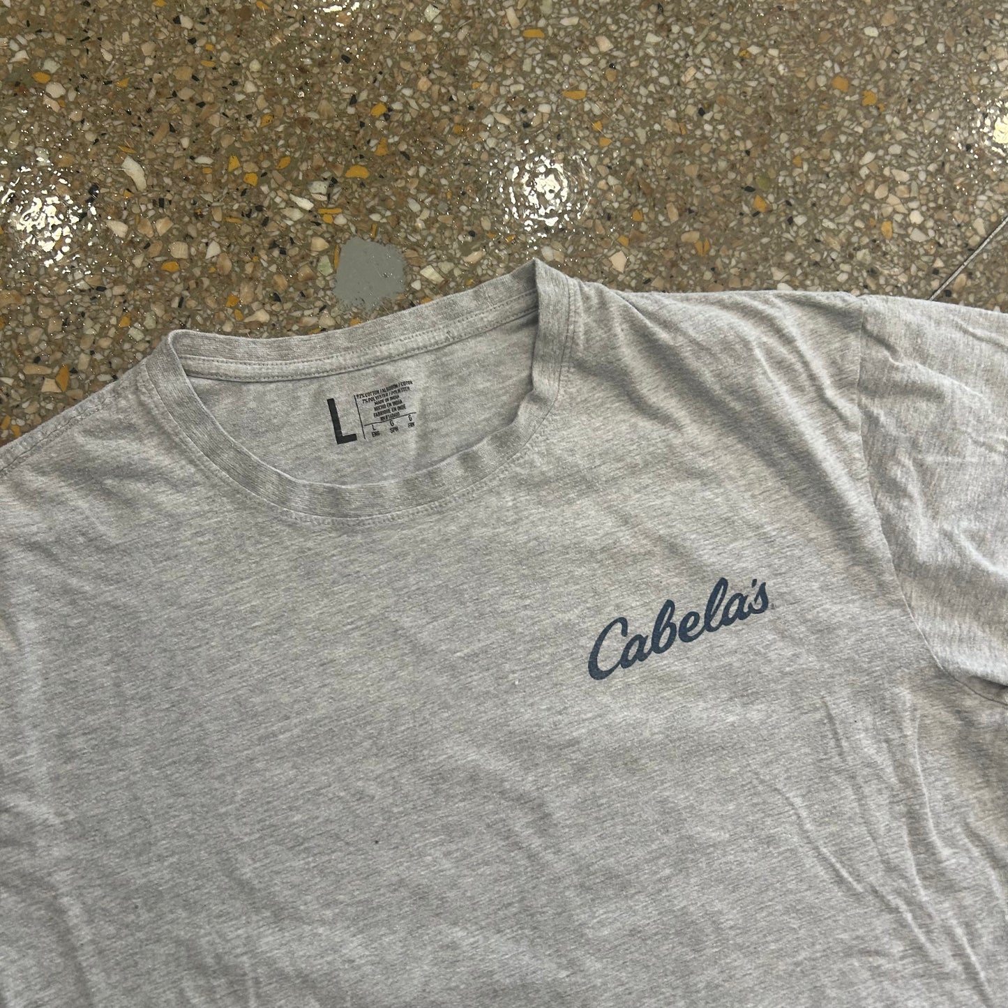 Cabela's Blue Tick Grey Tshirt - Large - 22" x 26"