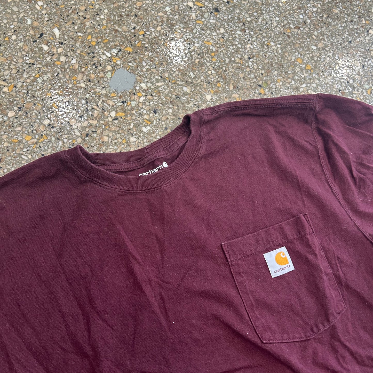 Carhartt Carphartt Maroon Pocket Tshirt - Large - 22" x 30.5"