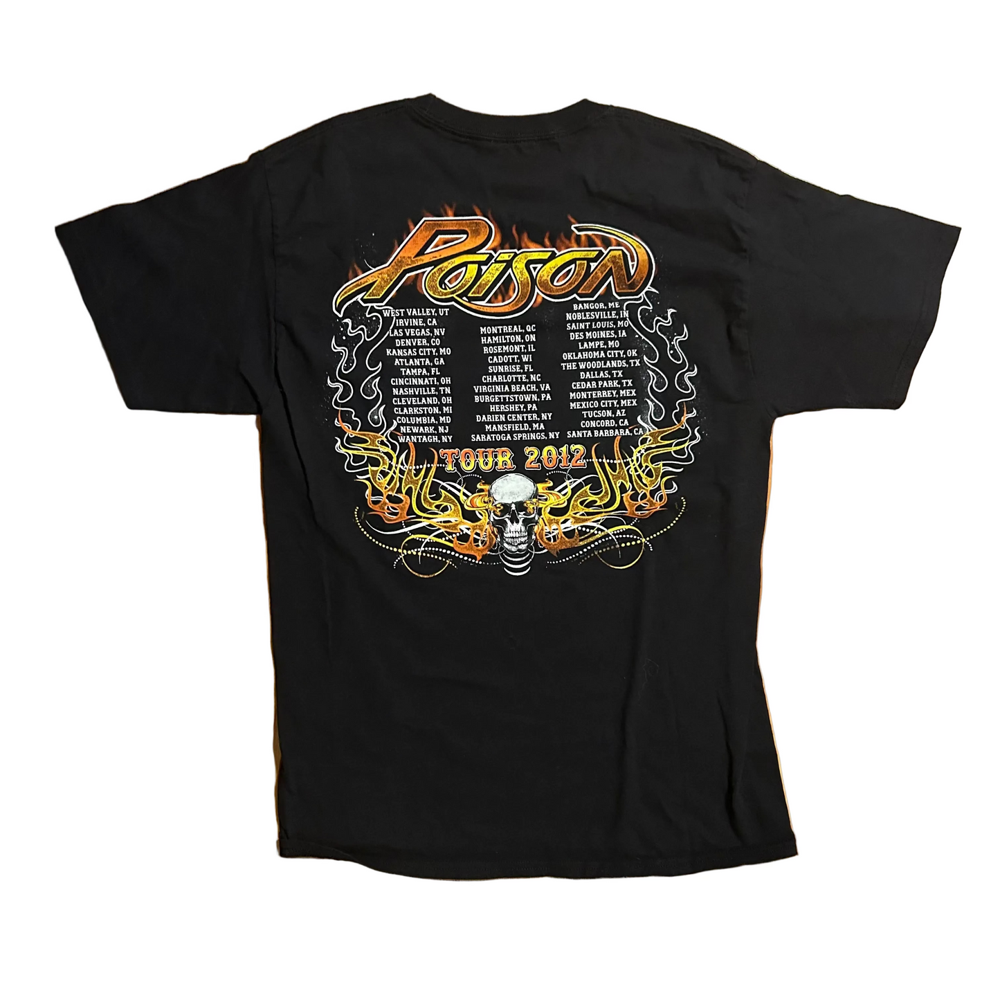 Poison 2012 Music Concert Tour Black Tshirt - Small - 18.5" x 28"
