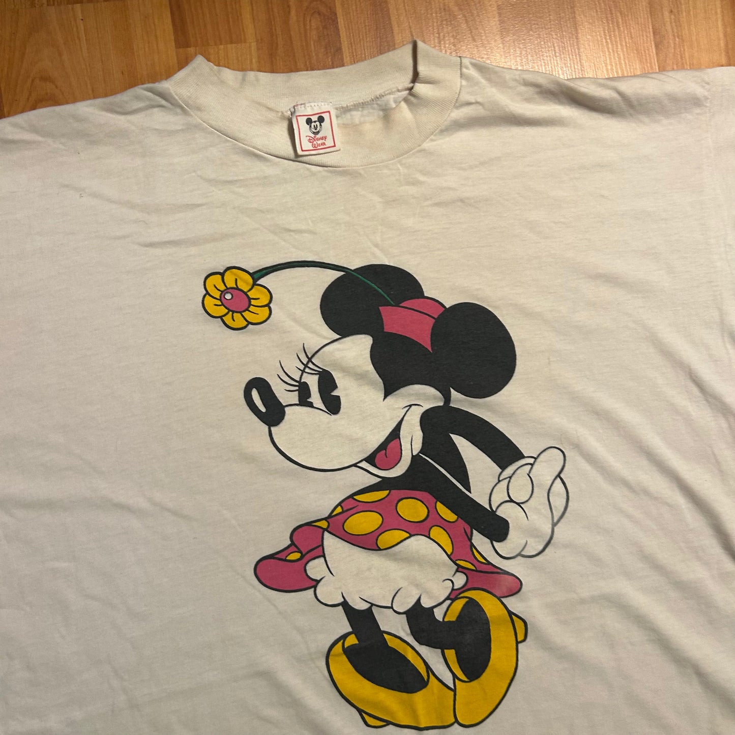 90's Disney Wear Minnie Mouse White Sleep Tshirt - XLarge - 28" x 37"