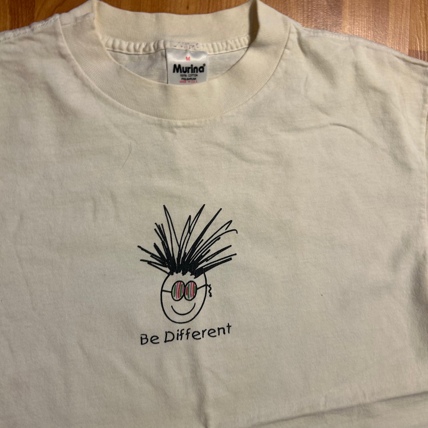 90's Murina Be Different Anbody Can Be Like Everybody Else Romans 12:2 White Tshirt - Small - 18.5" x 26.5"