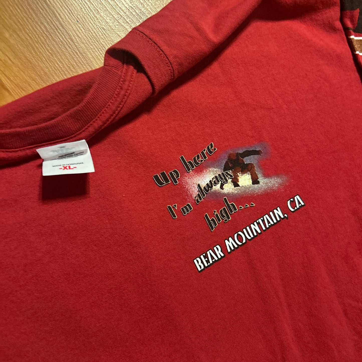 Anvil Up Here I’m Always High Red Longsleeve Shirt - Large - 23" x 29.5"