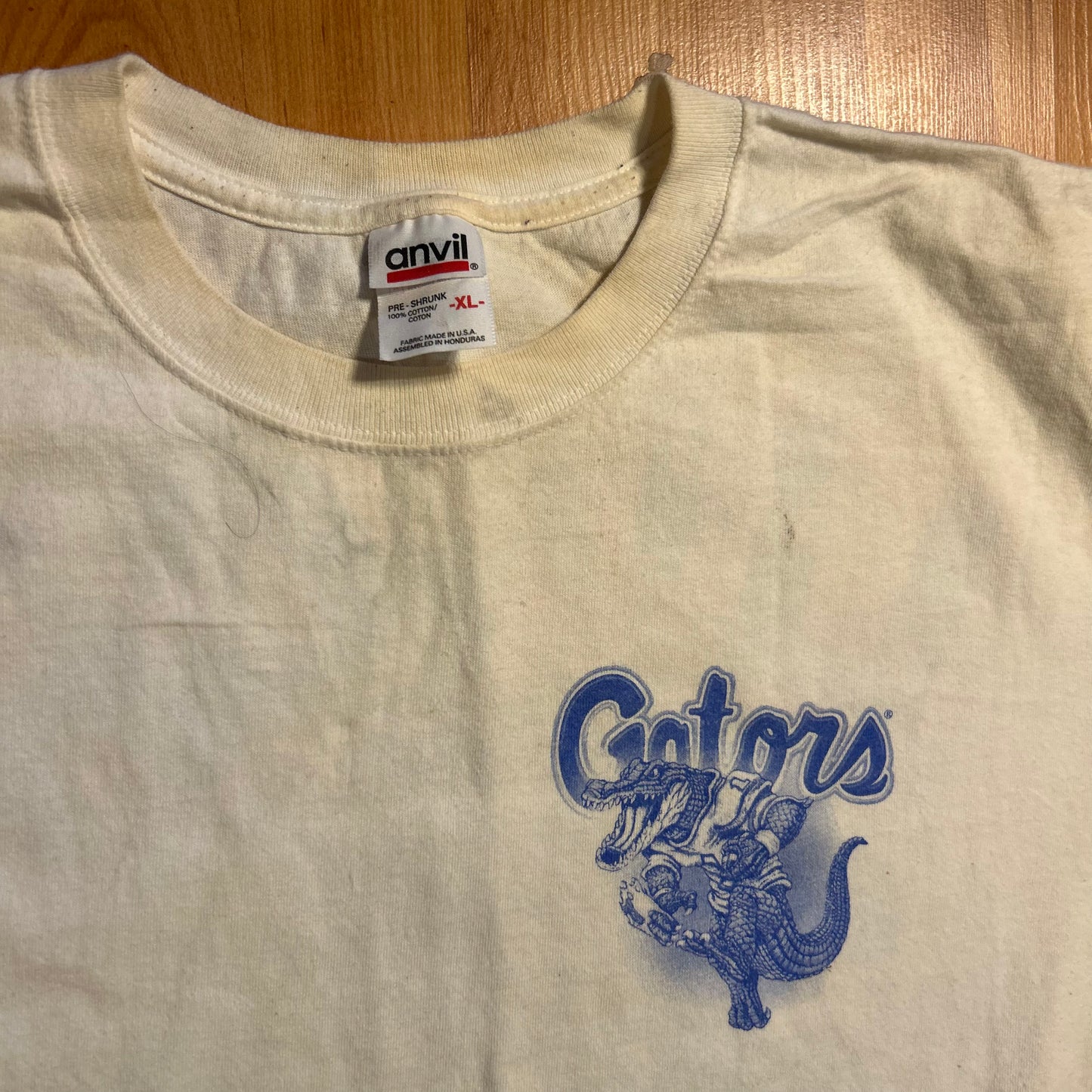 00's Anvil Lunch Time in Da Swamp Football Florida Gators University White Tshirt - Large - 23.5" x 30"