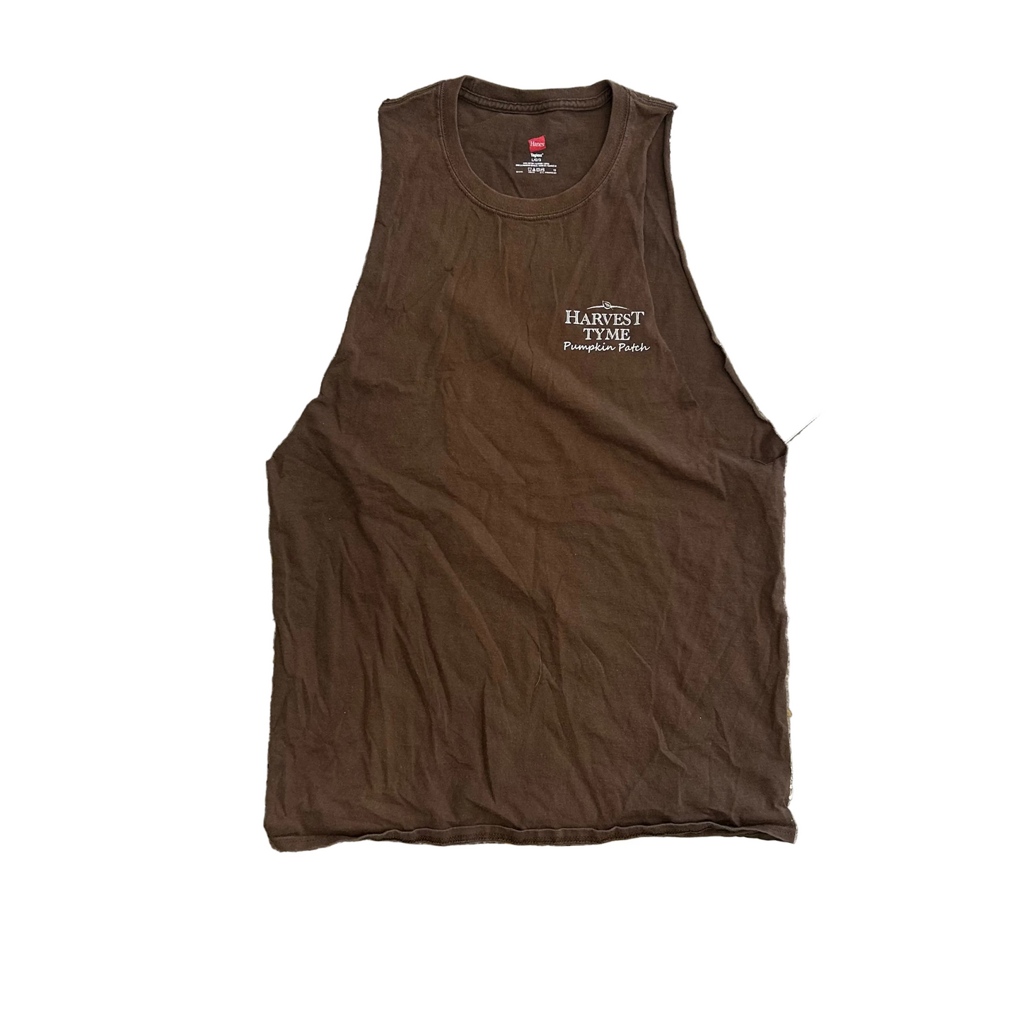Harvest Tyme Pumpkin Patch Brown Tank Top Shirt - Medium - 20" x 29"