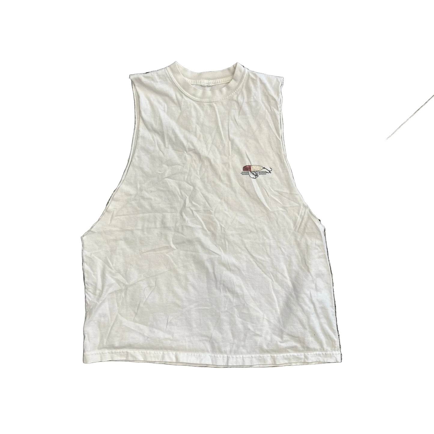 Blackriver Trophy Tackle Fishing White Tanktop Shirt - Medium - 20.5" x 25"