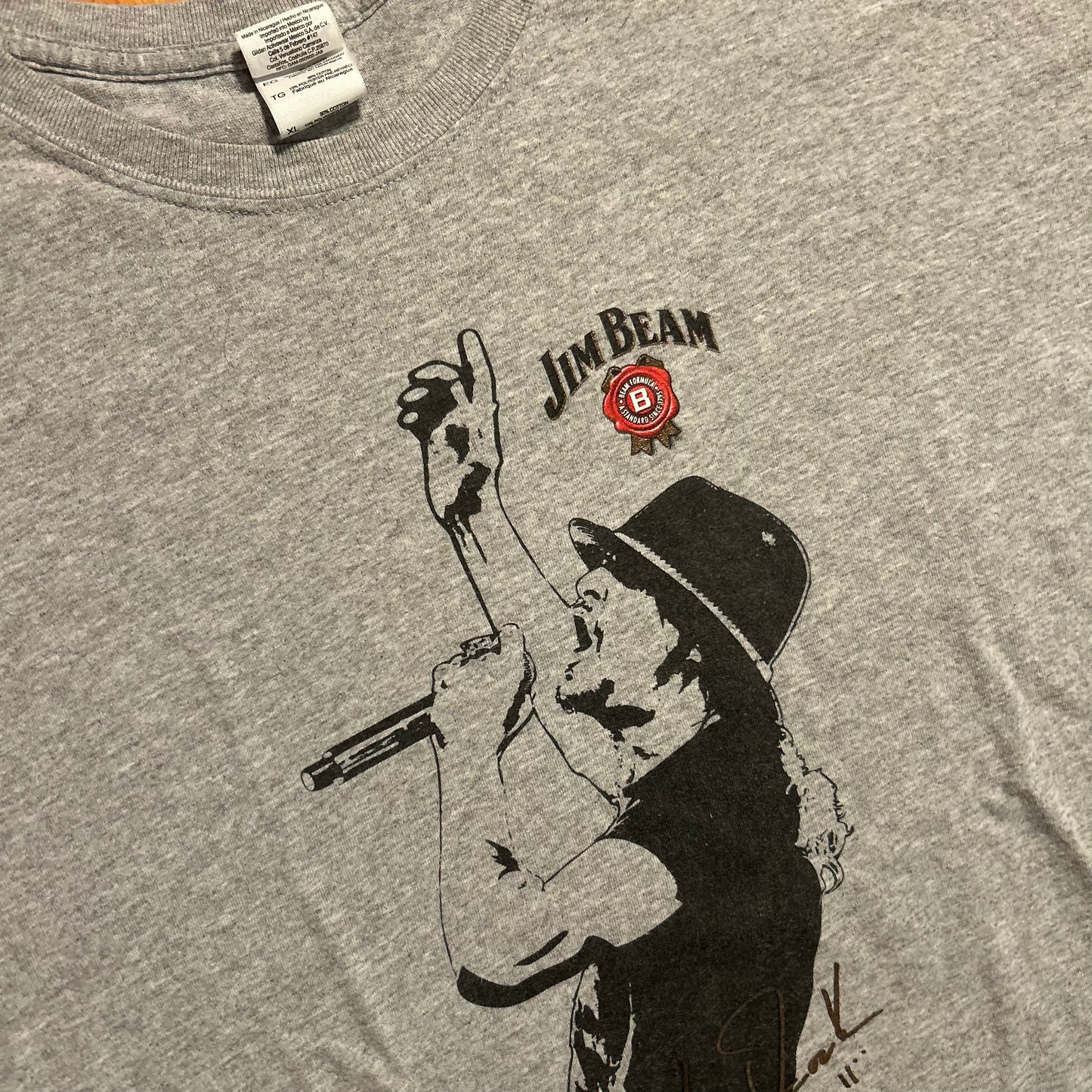 Gildan Jim Beam Liquor Kid Rock Grey Tshirt - Large - 23.5" x 29.5"